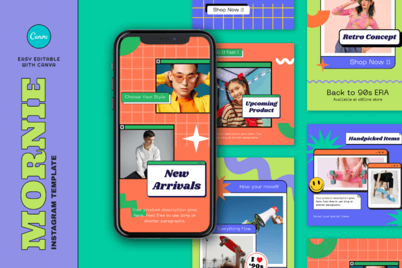 Download Mornie Retro Fashion Instagram Template - Retro Collection