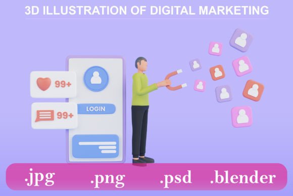 Download 3D Illustration of Ad Targeting Concept - Premium Resources