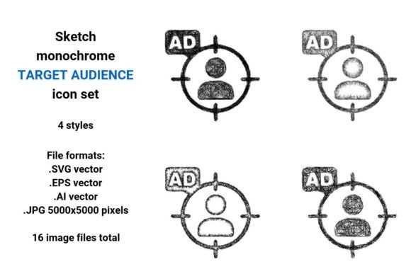 Download Sketch Target Audience Icon Set - Premium Resources