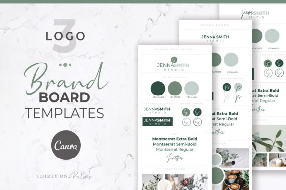 Download Brand Board Templates for Canva | Green - Templates Collection