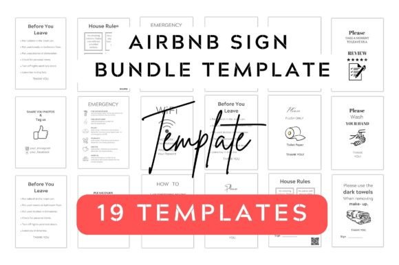 Download Airbnb Sign Bundle Templates - Volume 1 - Templates Collection