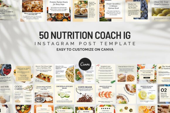 Download Nutrition Coach IG Canva Post Templates - Templates Collection