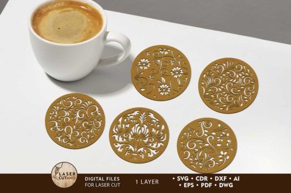 Download Flower Cupcoasters Bundle Templates - Templates Collection