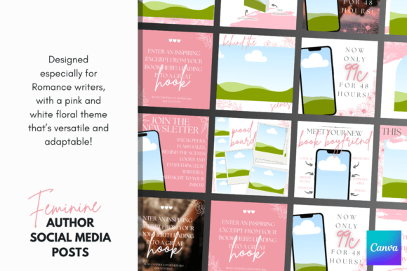 Download Canva Romance Author Social Templates - Templates Collection