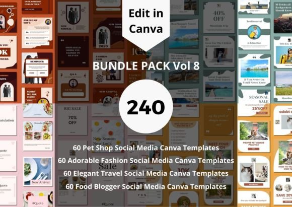 Download 240 Social Media Canva Templates Bundle - Templates Collection