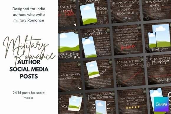 Download Military Romance Author Canva Templates - Templates Collection
