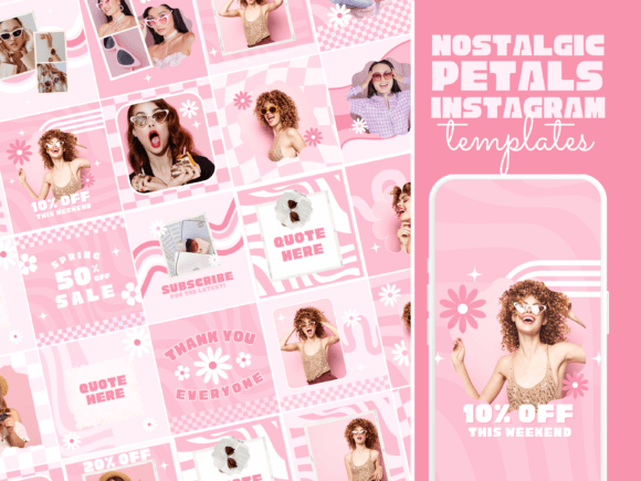 Download Retro Pink Instagram Template - Retro Collection
