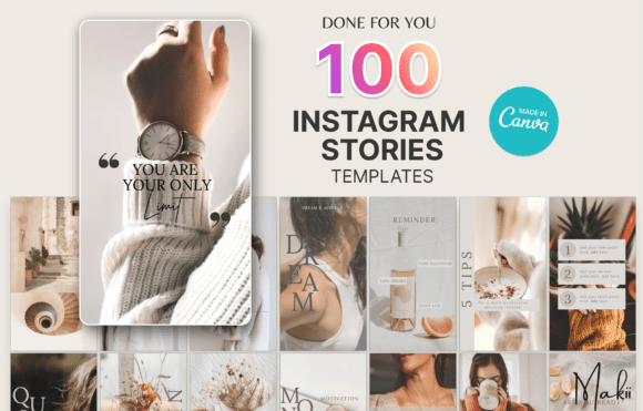 Download 100 Instagram Stories Templates, Canva - Templates Collection
