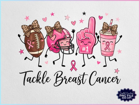 Download Tackle Breast Cancer Football Doodle PNG - Cancer Collection