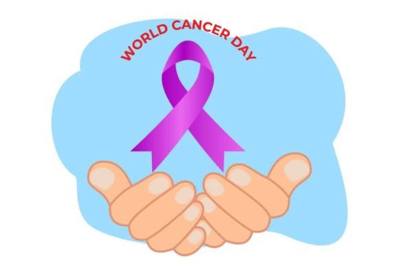 Download World Cancer Day with Hands Hold Ribbon - Cancer Collection