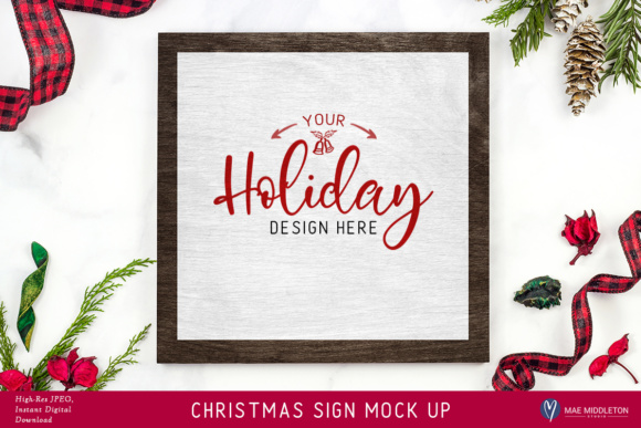 Download Christmas, Holiday Sign Mock Ups, 2 VERSIONS! Styled Photos - Styled Collection