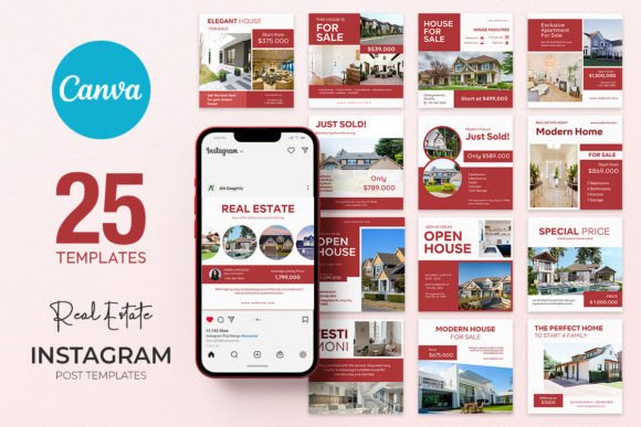 Download 25 Real Estate Instagram Templates CANVA - Templates Collection
