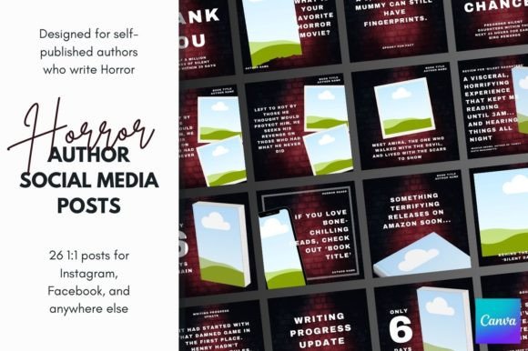 Download Canva Horror Author Social Templates - Templates Collection