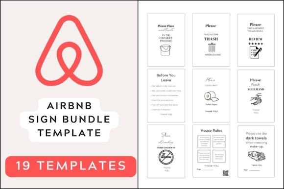 Download Editable Airbnb Sign Bundle Templates - Templates Collection