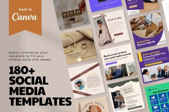 Download Social Media Posts Templates Bundle - Templates Collection